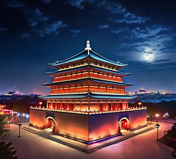 西安钟楼夜色，探寻古城西安的璀璨夜景攻略,西安钟楼夜色，探寻古城西安的璀璨夜景攻略,历史文化,西安,古都,第1张